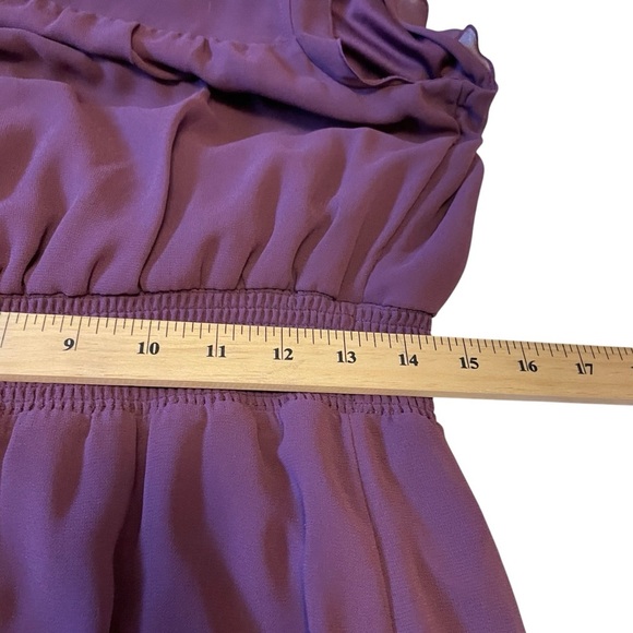 Reitman’s Dark Purple Mini Dress-Size Medium-NWT-Sleeveless-Ruffled Sleeve/Neck - Picture 6 of 11